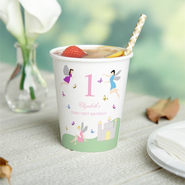 Fairy First Birthday Paper Cups (Insitu)