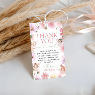 Fairy First Birthday Thank You Tag