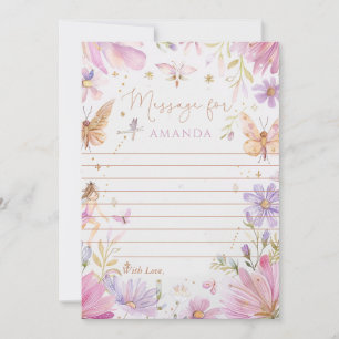 Fairy First Birthday Time Capsule Message  Card