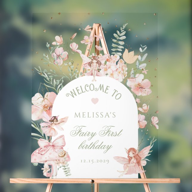 Fairy First Birthday Whimsical Purple Welcome (Neutre)