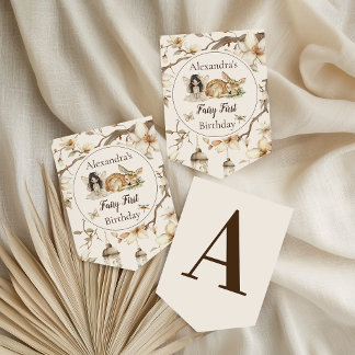 Fairy First Birthday Woodland Floral Bunting Flags