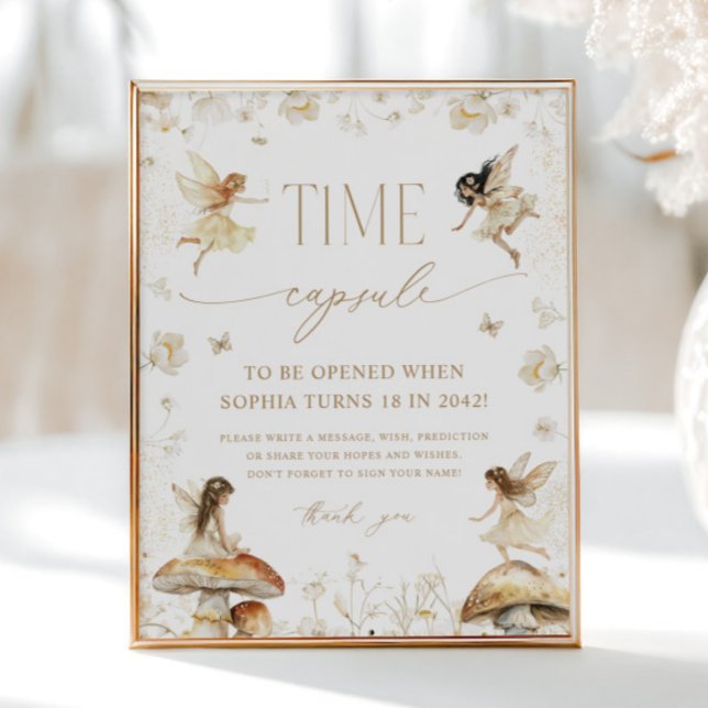 Fairy First Boho Birthday Party Time Capsule Poster (Creator Uploaded)