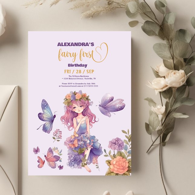 Fairy First Enchanted Woodland 1st Birthday Invitation (Creator Uploaded)