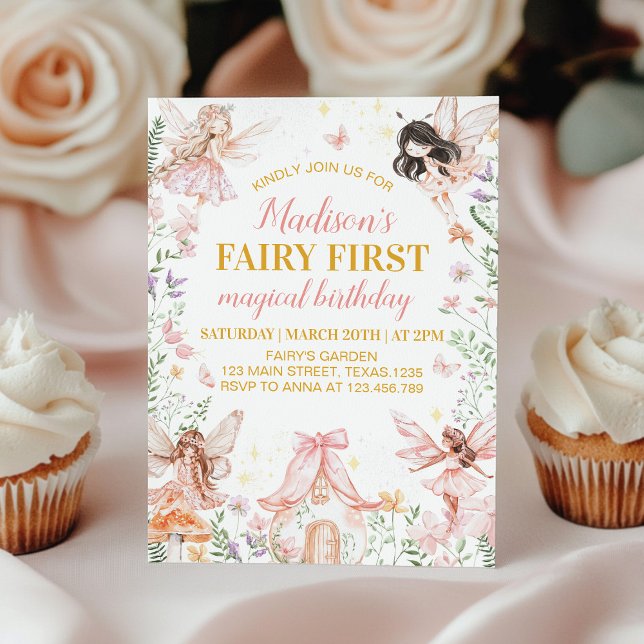 Fairy First Floral Garden Birthday Invitation (Creator Uploaded)