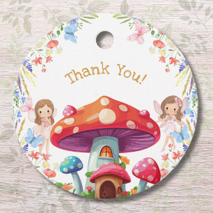 Fairy First Floral Girl 1st Birthday Thank You Favour Tags