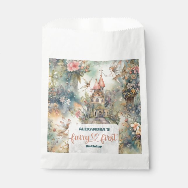 Fairy First Girl's 1st Birthday Favour Bag (Front)