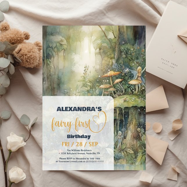 Fairy First Girl's 1st Birthday Invitation (Creator Uploaded)