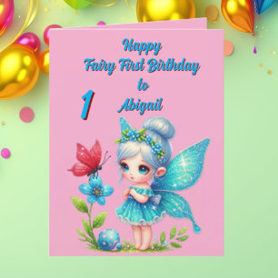 Fairy First Photo KIds  BIrthday Greeting Card