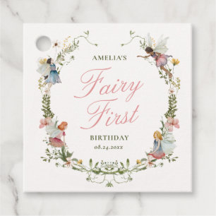 Fairy First Vintage Floral Birthday Favour Tags