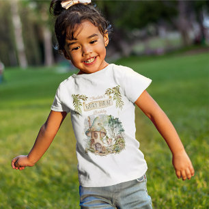 Fairy First Woodland Animals Mushroom 1st Birthday Baby T-Shirt