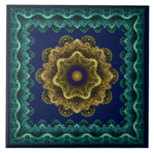 Fairy floral framed fractal pattern tile