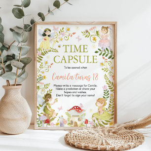 Fairy Floral Garden Birthday Party Time Capsule Poster