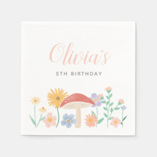 Fairy Floral Girl Birthday Party Napkin