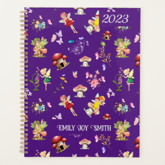 Fairy Flower Butterfly Mushroom Purple Themed Planner