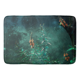 Fairy Flowers in the Jade Moonlight Bath Mat