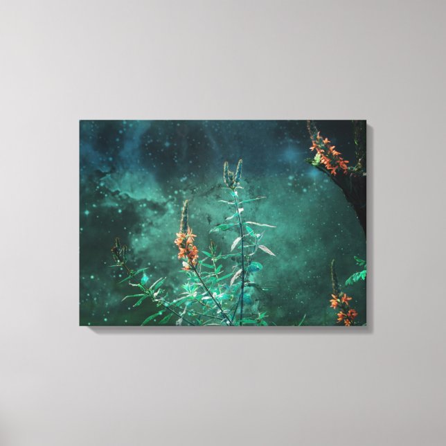 Fairy Flowers in the Jade Moonlight Canvas Print (Front)
