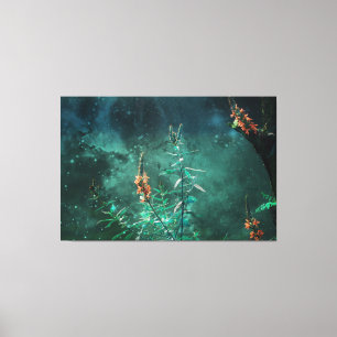 Fairy Flowers in the Jade Moonlight Canvas Print
