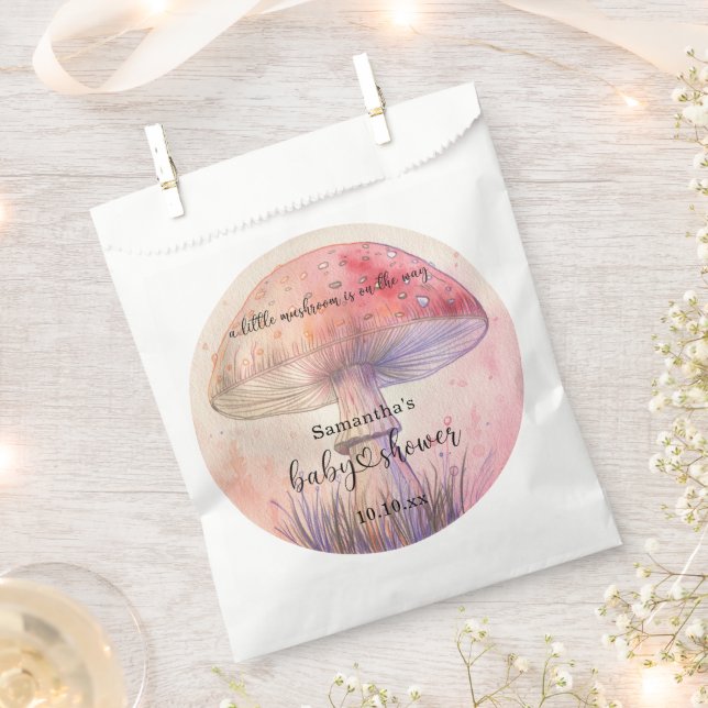 Fairy fly agaric baby shower favour bag (Clipped)