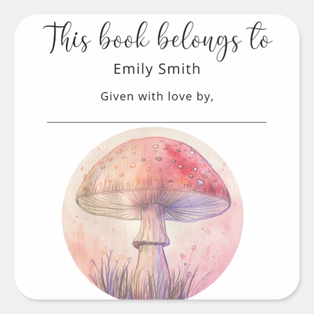 Fairy fly agaric - book belongs to square sticker (Front)