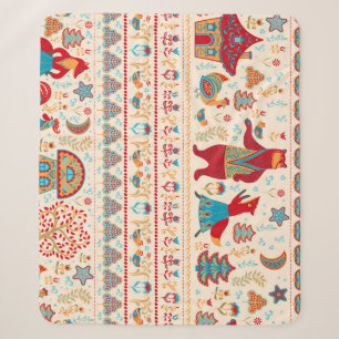 Fairy Forest Animals: Beige Background Sherpa Blanket