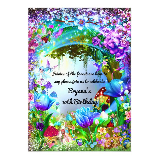 Fairy Forest Enchanted Magical Birthday Party Card