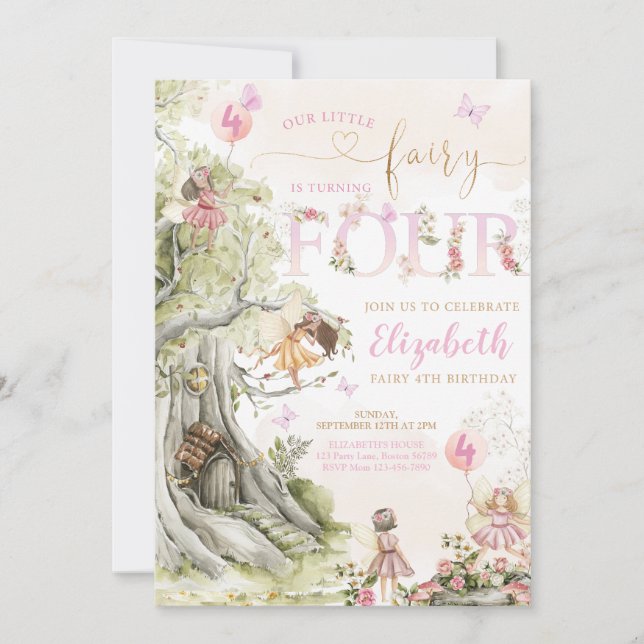 Fairy Forest Girl Birthday Magical Invitation (Front)