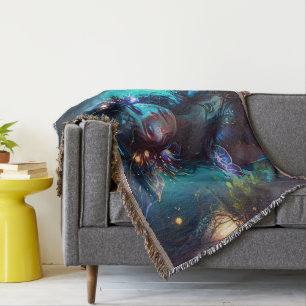 Fairy forest magic flora whimsical cool throw blanket
