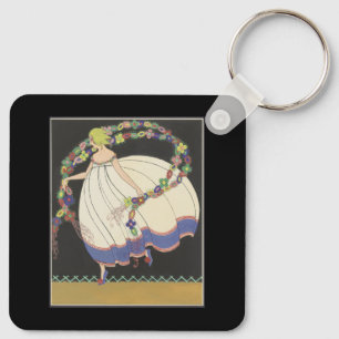 Fairy Frolicking With Flowers Keychain