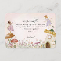 Fairy Garden Baby Diaper Raffle Invitation Inserti