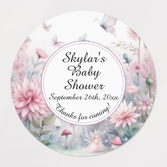 Fairy Garden Baby Shower Adhesive / Waterproof (Design 1)