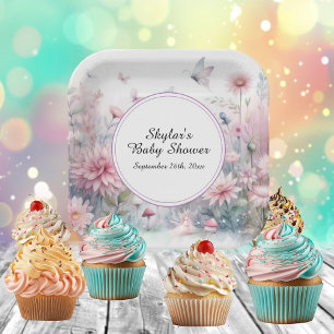 Fairy Garden Baby Shower Paper Plate