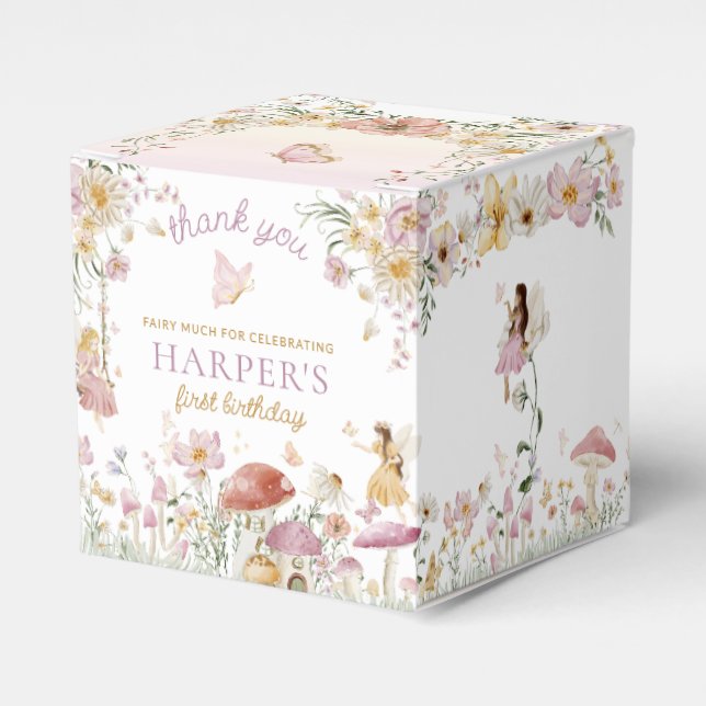 Fairy Garden Birthday Favor Box (Front Side)