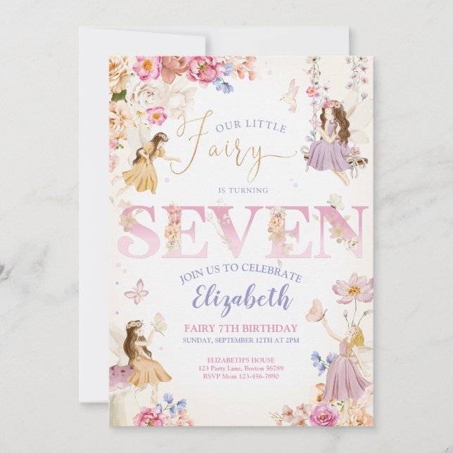 Fairy Garden Birthday Invitation (Front)