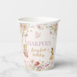 Fairy Garden Birthday Paper Cups<br><div class="desc">These birthday paper cups feature a whimsical fairy garden design with modern fonts. All of the text is fully editable. For more advanced customization of this design,  simply select the "Customize It" button above.</div>