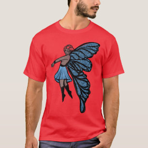 Fairy Garden Blue Flowers Art T-Shirt