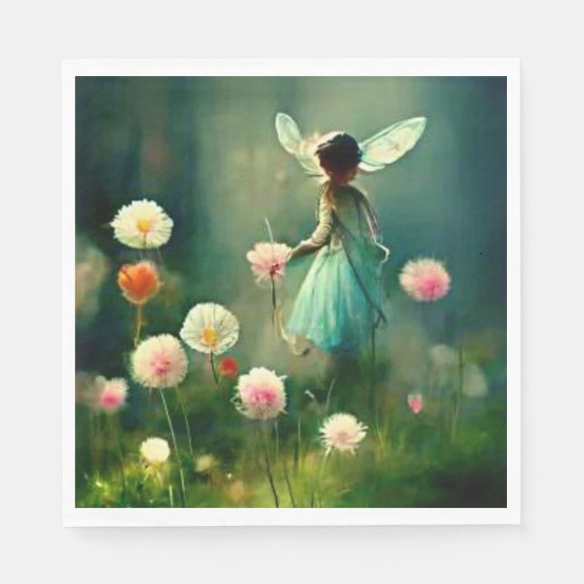  fairy  garden decoupage  napkin (Front)