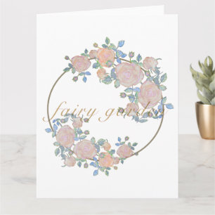 Fairy garden elegant pattern of rose flower classi card
