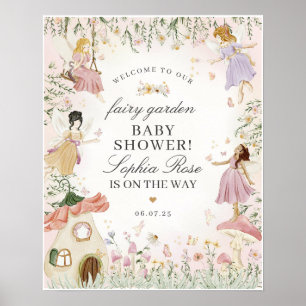 Fairy Garden Enchanted Baby shower Affiche de bien