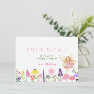 Fairy Garden Floral Birthday Thank You Card