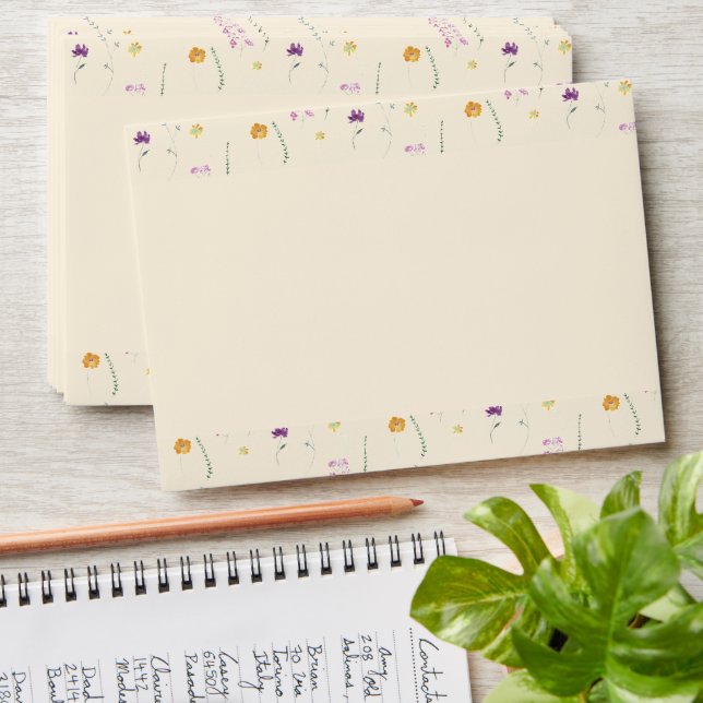 Fairy Garden Floral Wedding Envelope (Stacked)