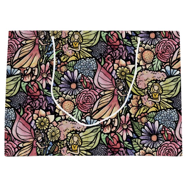 Fairy Garden Gardening      Large Gift Bag (Front)