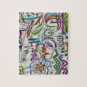 Fairy Garden-Hand Painted Abstract Watercolor Art Jigsaw Puzzle