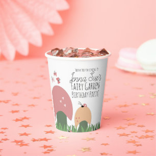 Fairy Garden Mushrooms Ladybugs Butterflies   Paper Cups