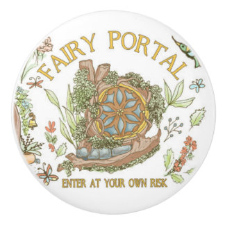 Fairy Garden Portal Enter Ceramic Knob
