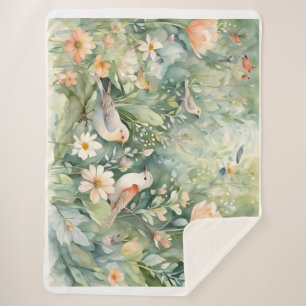 Fairy garden Sherpa Blanket