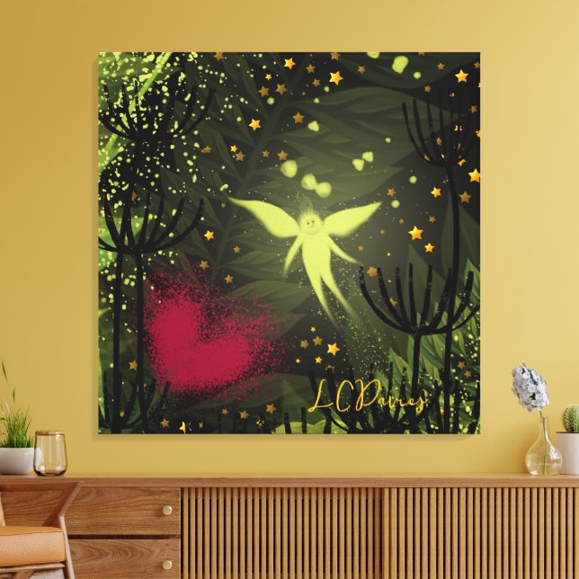 Fairy Garden Stretched Canvas Print (Insitu(LivingRoom))