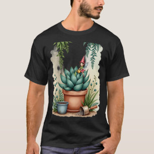 Fairy Gardener Succulent Plant Parent Botanical Ar T-Shirt