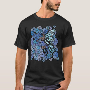 Fairy Gardens Blue Floral Art forget me not Fairie T-Shirt