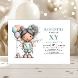 Fairy Girl 1st Birthday Magical Whimsical Cute  Invitation