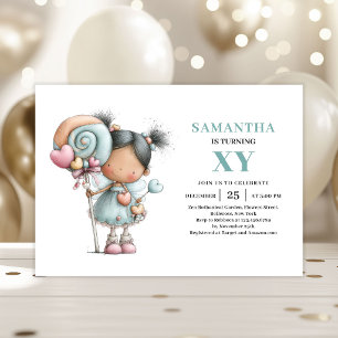 Fairy Girl 2nd Birthday Cute Whimsy Pastel invite